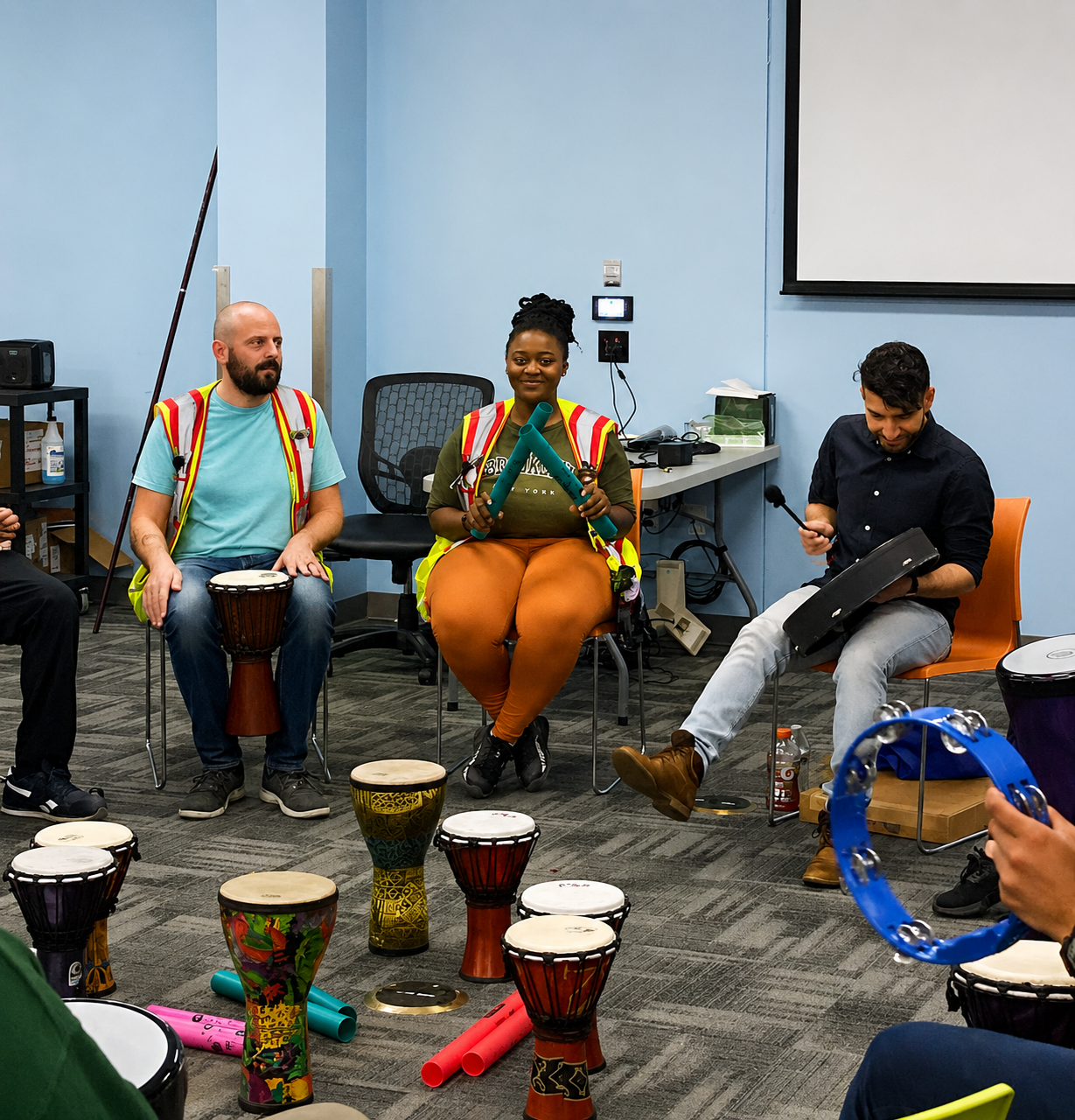 Amazon Management Team Building, Leadership, and Wellness Beatwell Drum Circle Workshop